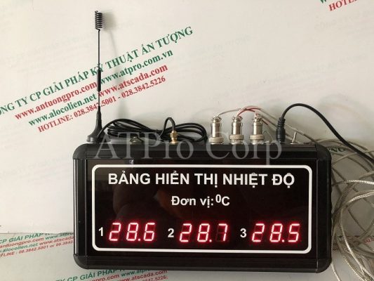 Bảng điện tử đo nhiệt độ hiển thị 3 kênh